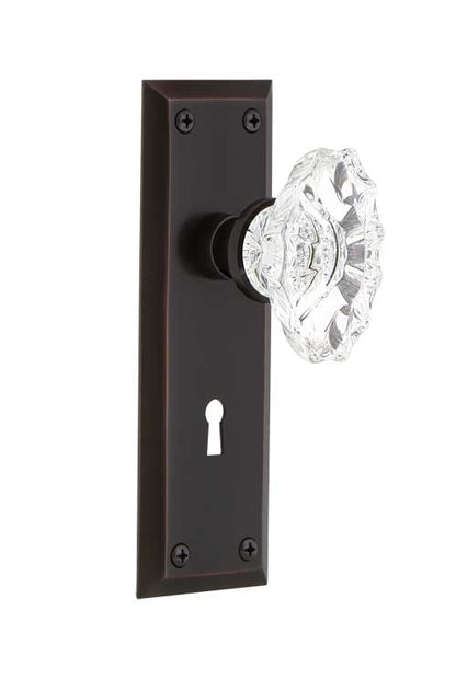 Nostalgic Warehouse New York Plate with Chateau Knob - Mortise Lock