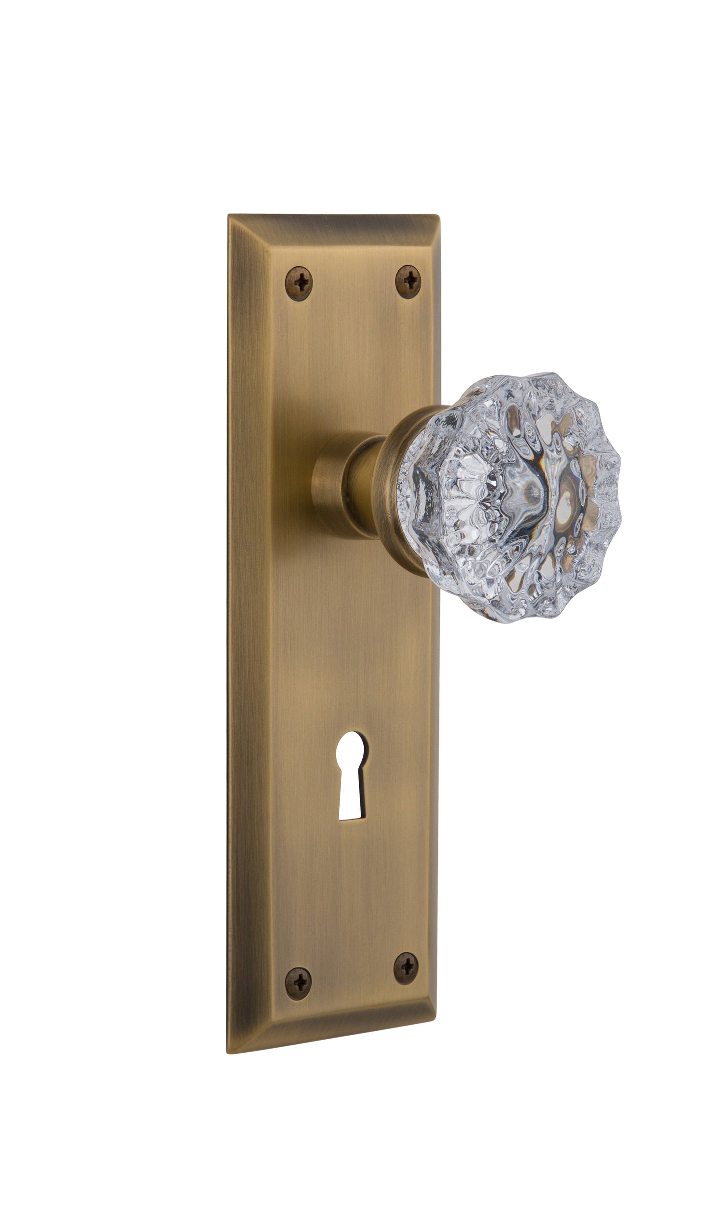 Nostalgic Warehouse New York Plate with Crystal Knob - Mortise Lock