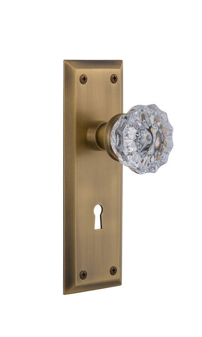 Nostalgic Warehouse New York Plate with Crystal Knob - Mortise Lock