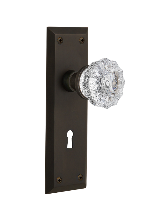 Nostalgic Warehouse New York Plate with Crystal Knob