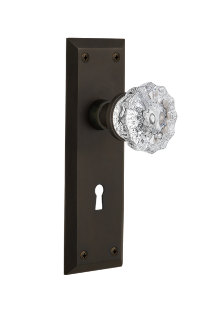 Nostalgic Warehouse New York Plate with Crystal Knob