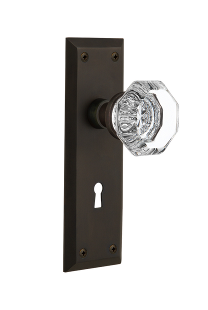 Nostalgic Warehouse New York Plate with Waldorf Knob - Mortise Lock