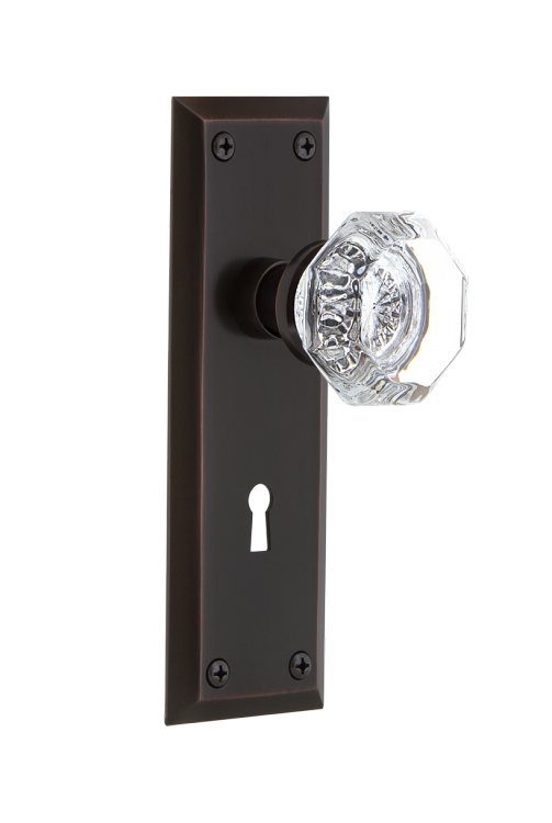 Nostalgic Warehouse New York Plate with Waldorf Knob - Mortise Lock