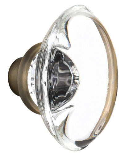 Nostalgic Warehouse Oval Clear Crystal Knobs ONLY with Spindle