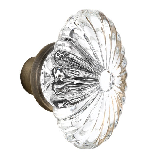 Nostalgic Warehouse Oval Fluted Crystal Knobs ONLY with Spindle