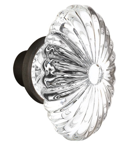 Nostalgic Warehouse Oval Fluted Crystal Knobs ONLY with Spindle