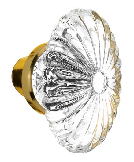 Nostalgic Warehouse Oval Fluted Crystal Knobs ONLY with Spindle
