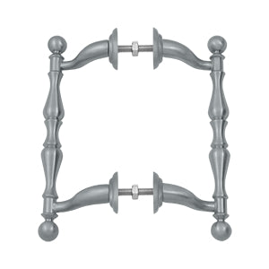 Deltana Solid Brass Off-Set Handle Pull - Brushed Chrome