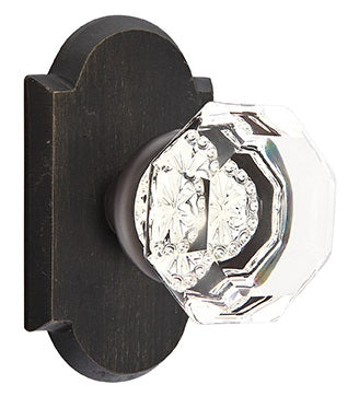 Emtek Old Town Clear Knob with Sandcast Bronze 1 Rosette