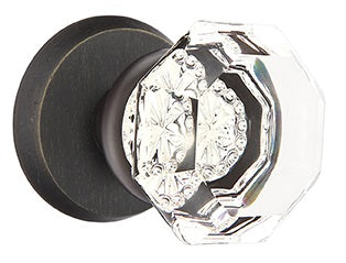 Emtek Old Town Clear Knob with Sandcast Bronze 2 Rosette