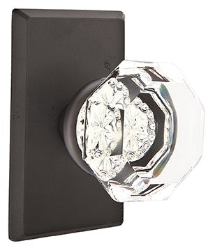 Emtek Old Town Clear Knob with Sandcast Bronze 3 Rosette