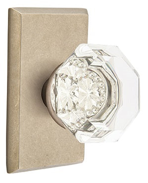 Emtek Old Town Clear Knob with Sandcast Bronze 3 Rosette