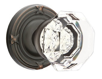 Emtek Old Town Clear Knob with Ribbon & Reed Rosette
