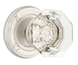 Emtek Old Town Clear Knob with Ribbon & Reed Rosette