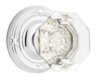 Emtek Old Town Clear Knob with Ribbon & Reed Rosette