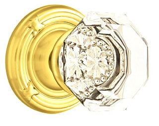 Emtek Old Town Clear Knob with Ribbon & Reed Rosette