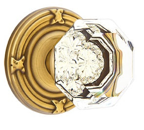 Emtek Old Town Clear Knob with Ribbon & Reed Rosette