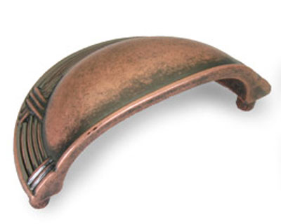 Dynasty Ribbon And Reed 3 Inch Bin Pull In Antique Copper