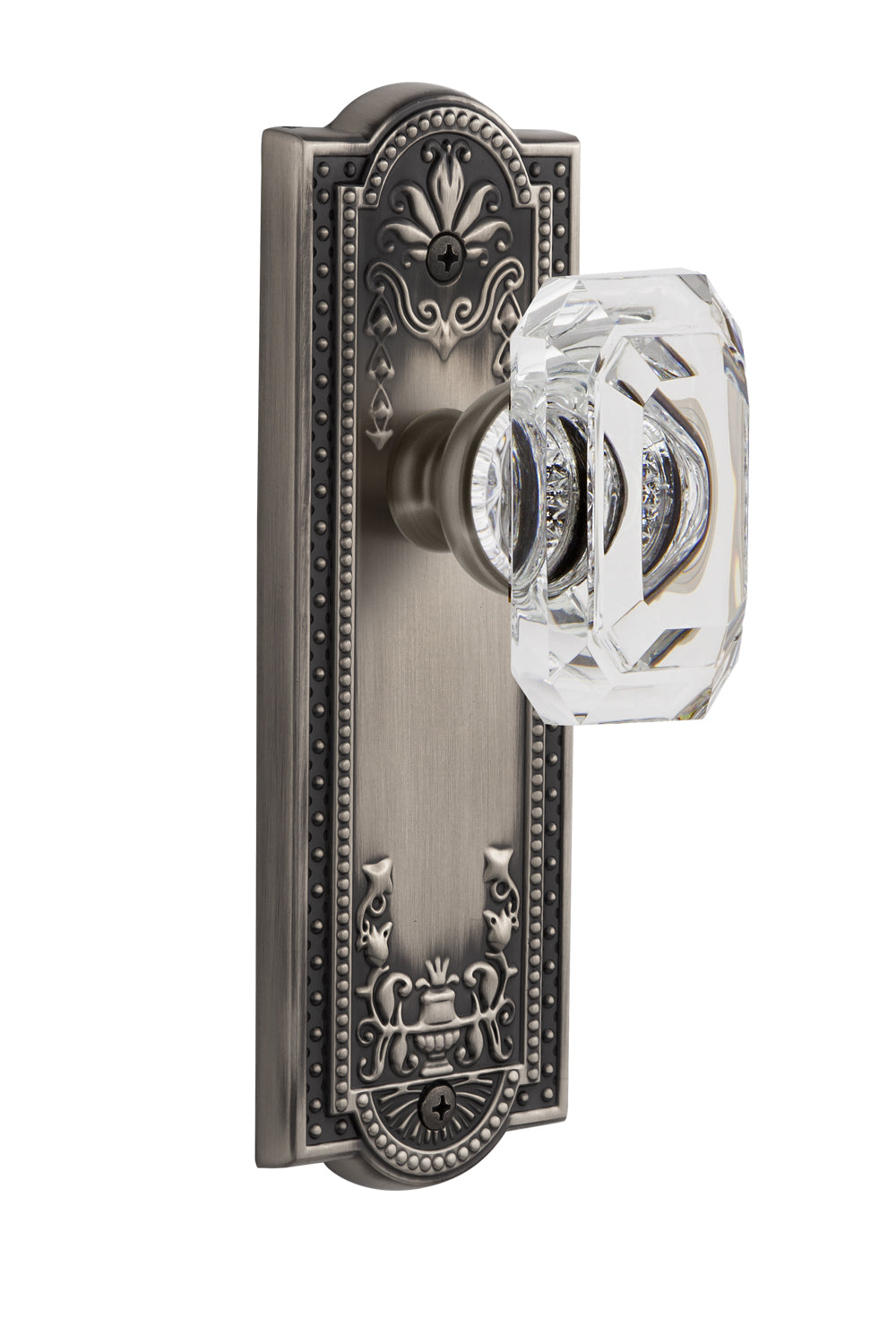 Grandeur Parthenon Plate with Baguette Clear Knob