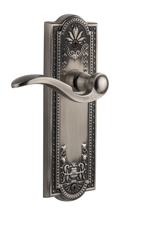 Grandeur Parthenon Plate with Bellagio Lever in Antique Pewter