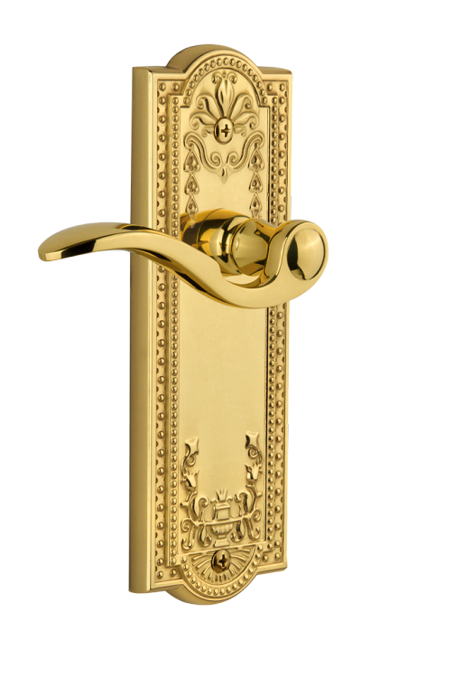 Grandeur Parthenon Plate with Bellagio Lever in Polished Brass/Lifetime Brass