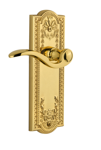 Grandeur Parthenon Plate with Bellagio Lever in Polished Brass/Lifetime Brass