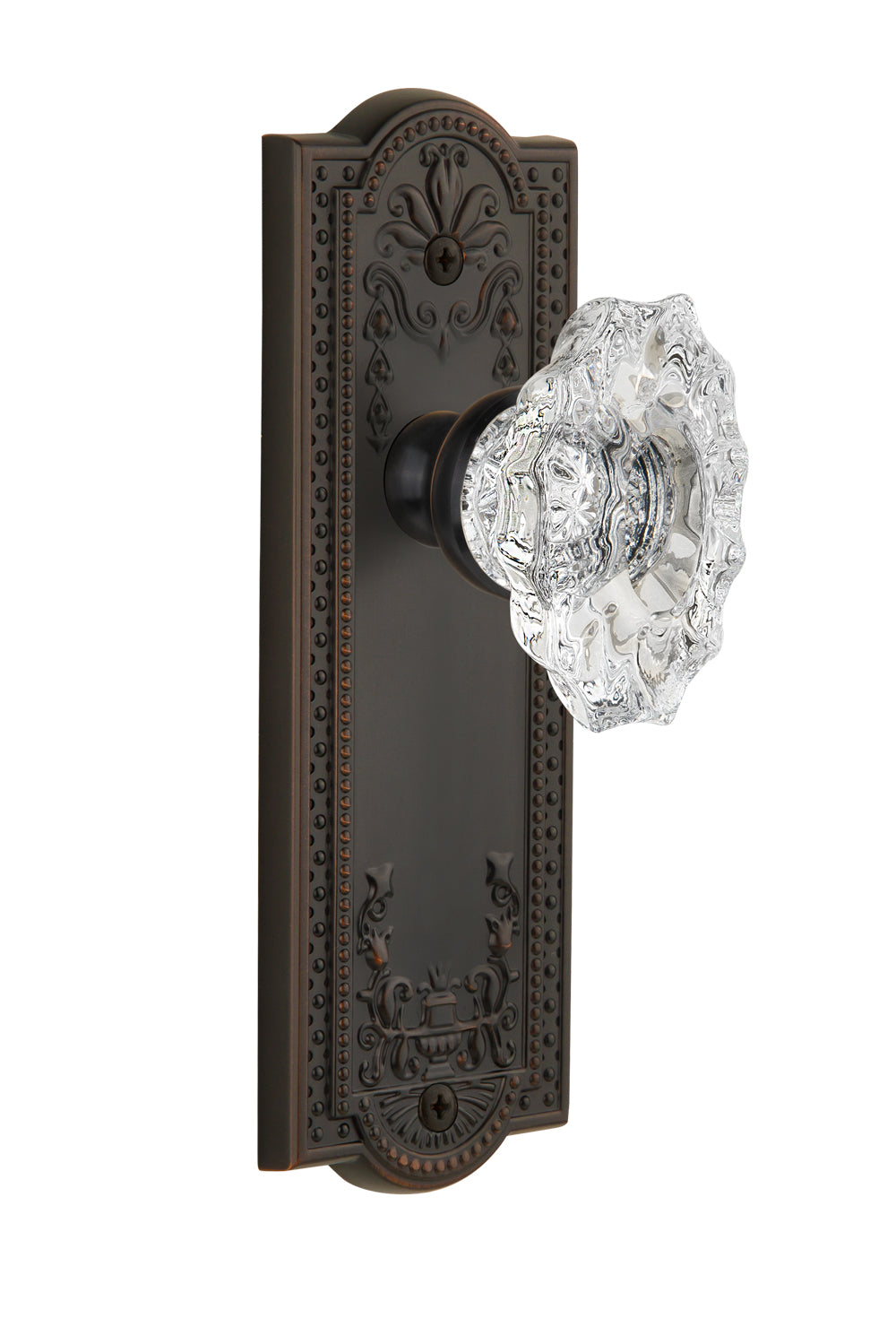 Grandeur Parthenon Plate with Biarritz Knob Timeless Bronze
