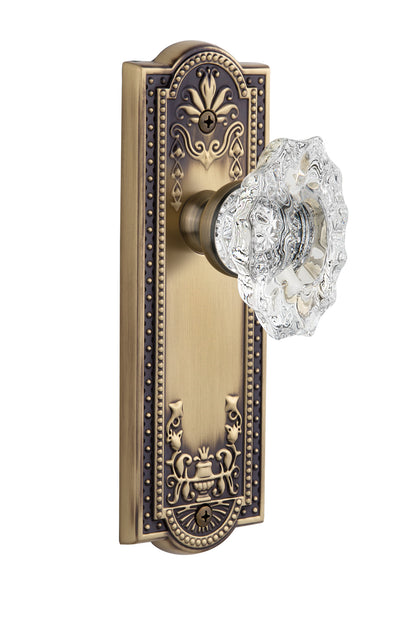 Grandeur Parthenon Plate with Biarritz Knob Vintage Brass
