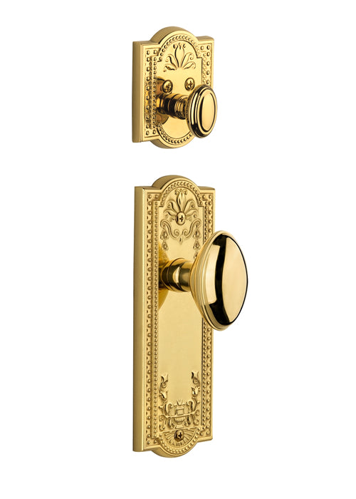 Grandeur Parthenon Handleset with Eden Prairie Knob - (Interior Half Only, with Deadbolt)