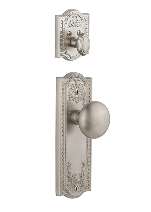 Grandeur Parthenon Handleset with Fifth Avenue Knob - (Interior Half Only, with Deadbolt)