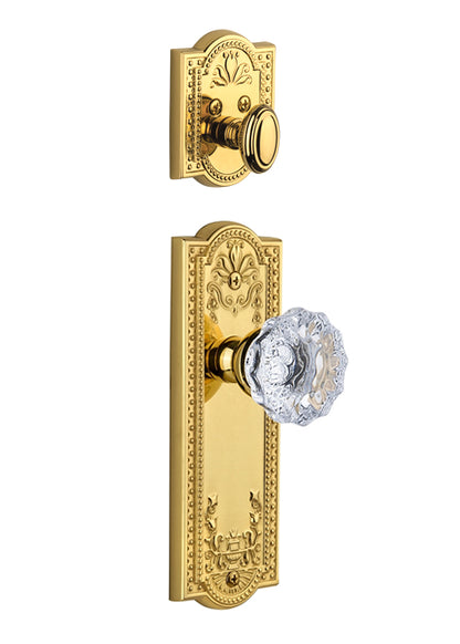 Grandeur Parthenon Handleset with Fontainebleau Knob - (Interior Half Only, with Deadbolt)