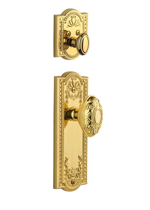 Grandeur Parthenon Handleset with Grande Victorian Knob - (Interior Half Only, with Deadbolt)