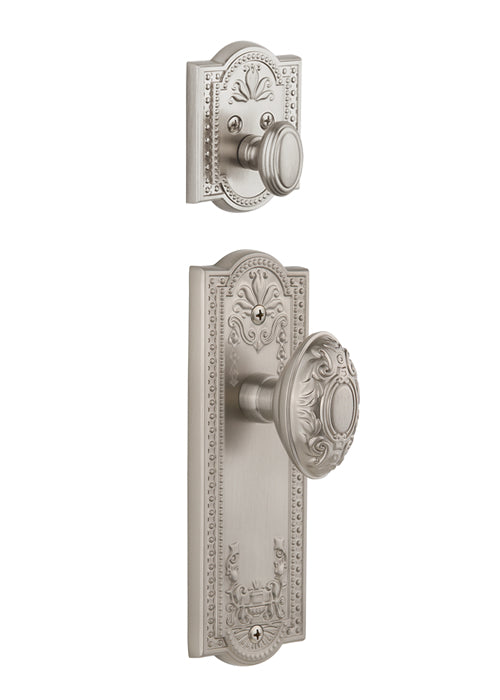 Grandeur Parthenon Handleset with Grande Victorian Knob - (Interior Half Only, with Deadbolt)