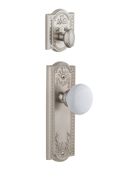 Grandeur Parthenon Handleset with Hyde Park Knob - (Interior Half Only, with Deadbolt)