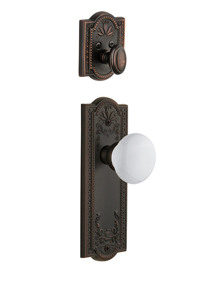 Grandeur Parthenon Handleset with Hyde Park Knob - Interior Half Only Timeless Bronze