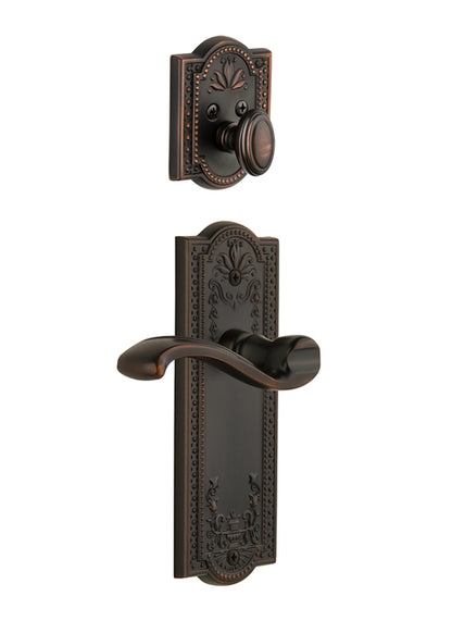 Grandeur Parthenon Handleset with Portofino Lever - Interior Half Only Timeless Bronze