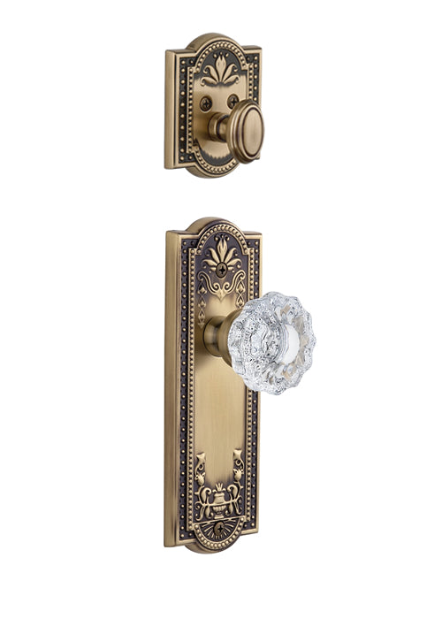 Grandeur Parthenon Handleset with Versailles Knob - (Interior Half Only, with Deadbolt)