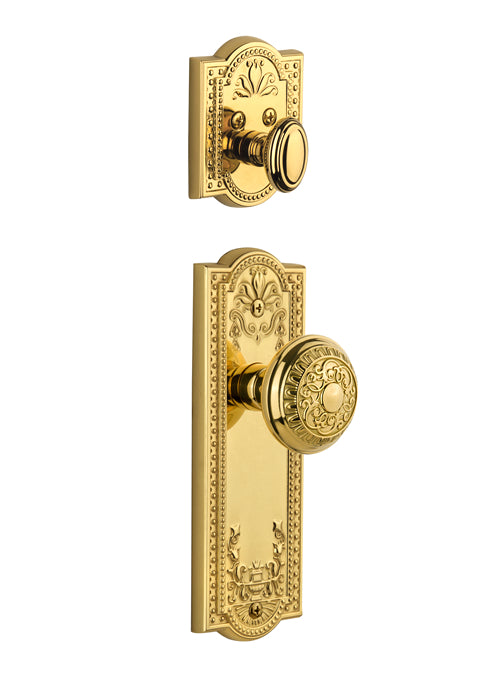 Grandeur Parthenon Handleset with Windsor Knob - (Interior Half Only, with Deadbolt)