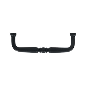 Deltana Solid Brass 3 1/2  Inch Traditional Wire Pull - Flat Black