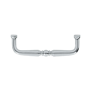 Deltana Solid Brass 3 1/2  Inch Traditional Wire Pull - Polished Chrome