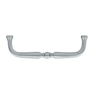 Deltana Solid Brass 4 Inch Traditional Wire Pull - Brushed Chrome