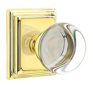 Emtek Providence Crystal Knob with Wilshire Rosette