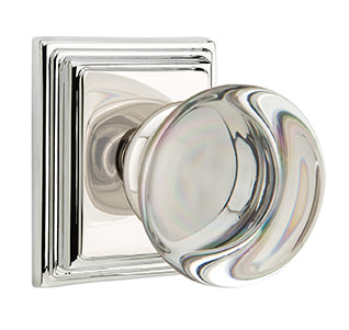 Emtek Providence Crystal Knob with Wilshire Rosette