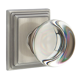Emtek Providence Crystal Knob with Wilshire Rosette