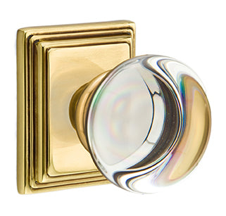 Emtek Providence Crystal Knob with Wilshire Rosette