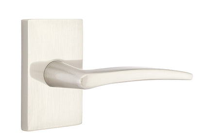 Emtek Poseidon Lever Handle With Modern Rectangular Rosette