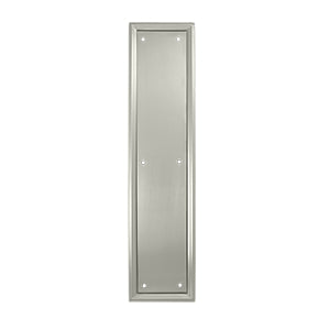 Deltana Solid Brass 15 Inch Heavy Duty Framed Push Plate - Brushed Nickel
