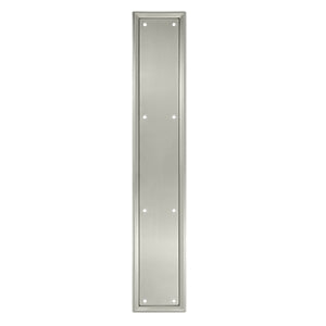 Deltana Solid Brass 20 Inch Heavy Duty Framed Push Plate - Brushed Nickel