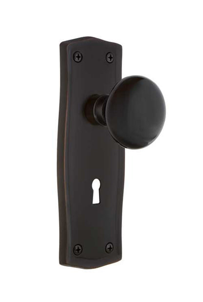 Nostalgic Warehouse Prairie Plate with Black Porcelain Knob