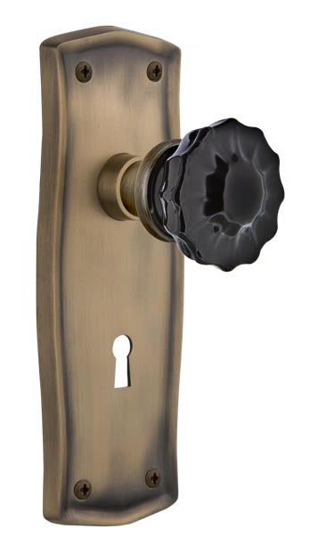 Nostalgic Warehouse Prairie Plate with Black Crystal Knob